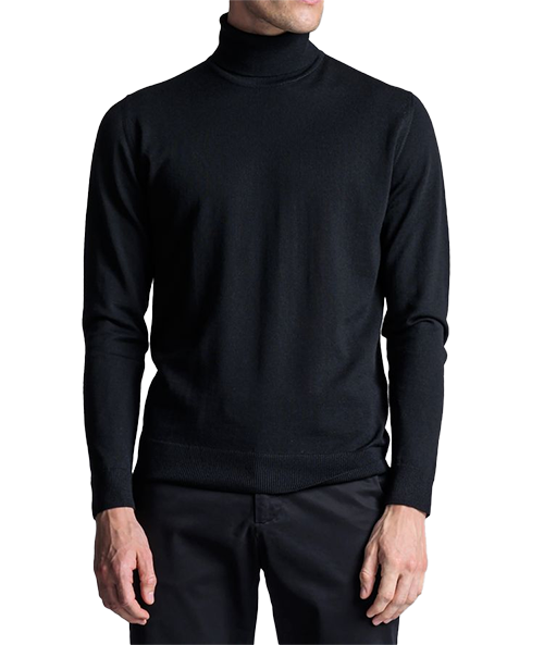 black merino roll neck