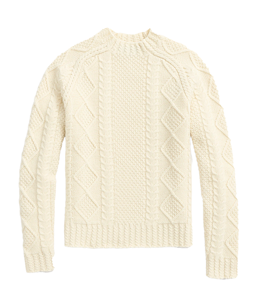Aran Cable Mockneck Sweater
