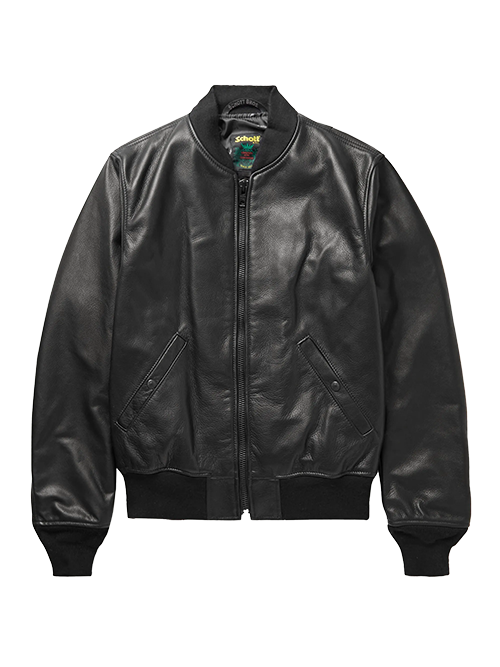 MA-1 Pebble-Grain Leather Bomber Jacket